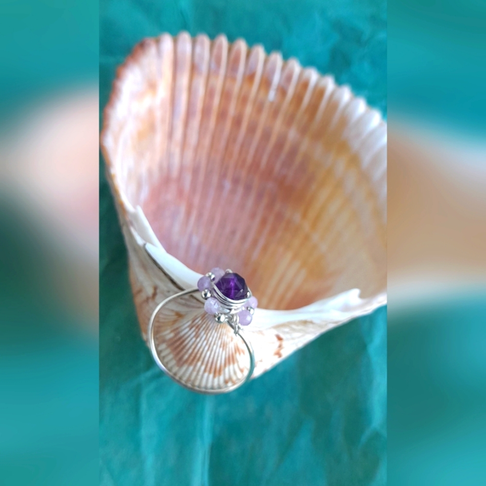 Amethyst Ring Sterling Silver - Picture 9 of 14